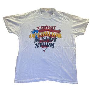 Vintage January 16, 1991 I Support Operation Desert Storm T-Shirt USA XL